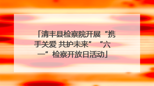清丰县检察院开展“携手关爱 共护未来”“六一”检察开放日活动
