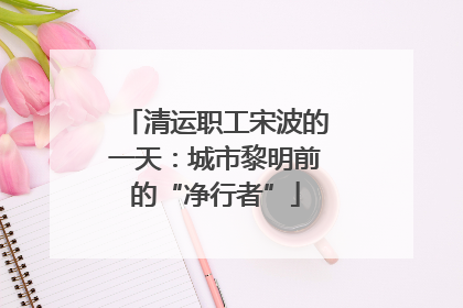 清运职工宋波的一天：城市黎明前的“净行者”