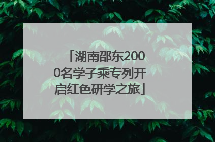 湖南邵东2000名学子乘专列开启红色研学之旅