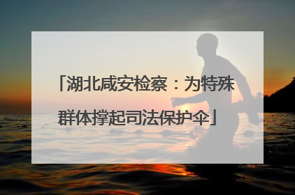 湖北咸安检察：为特殊群体撑起司法保护伞