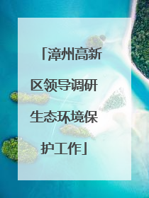 漳州高新区领导调研生态环境保护工作