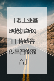 老工业基地抢抓新风口 传感谷传出智能强音