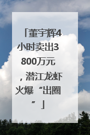 董宇辉4小时卖出3800万元，潜江龙虾火爆“出圈”