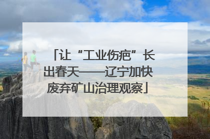 让“工业伤疤”长出春天——辽宁加快废弃矿山治理观察