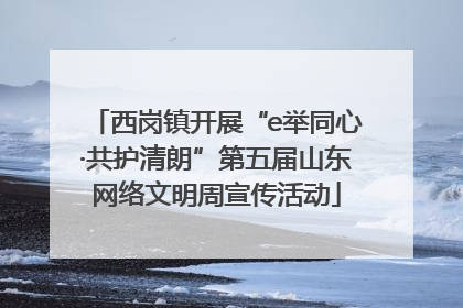 西岗镇开展“e举同心·共护清朗”第五届山东网络文明周宣传活动