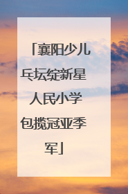 襄阳少儿乓坛绽新星 人民小学包揽冠亚季军
