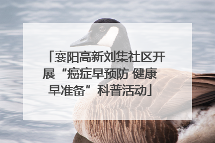 襄阳高新刘集社区开展“癌症早预防 健康早准备”科普活动