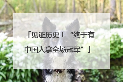 见证历史！“终于有中国人拿全场冠军”
