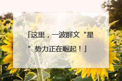 这里，一波群文“星”势力正在崛起！