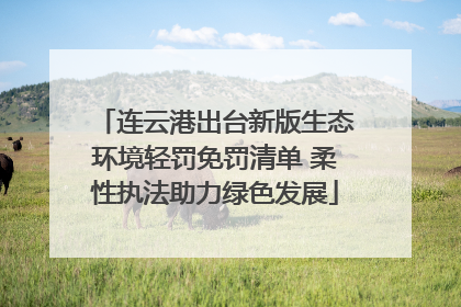 连云港出台新版生态环境轻罚免罚清单 柔性执法助力绿色发展