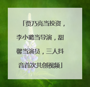 贾乃亮当投资，李小璐当导演，甜馨当演员，三人抖音首次共创视频