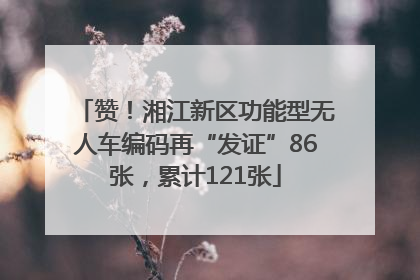 赞！湘江新区功能型无人车编码再“发证”86张，累计121张