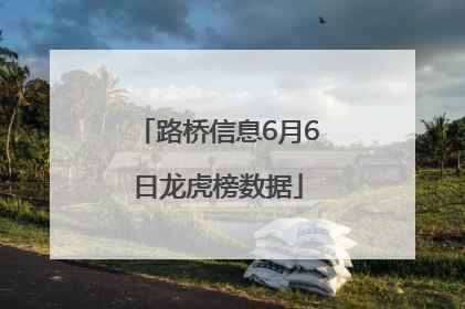 路桥信息6月6日龙虎榜数据