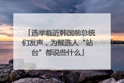选举临近韩国前总统们发声，为候选人“站台”都说些什么