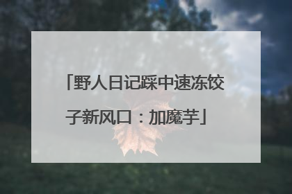 野人日记踩中速冻饺子新风口：加魔芋