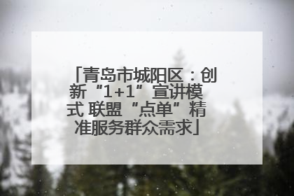 青岛市城阳区：创新“1+1”宣讲模式 联盟“点单”精准服务群众需求