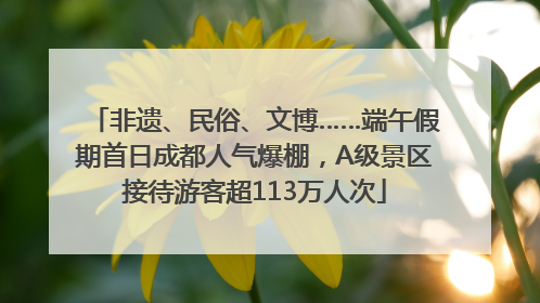 非遗、民俗、文博……端午假期首日成都人气爆棚，A级景区接待游客超113万人次