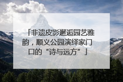 非遗皮影邂逅园艺雅韵，顺义公园演绎家门口的“诗与远方”