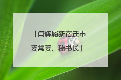 闫辉履新宿迁市委常委、秘书长