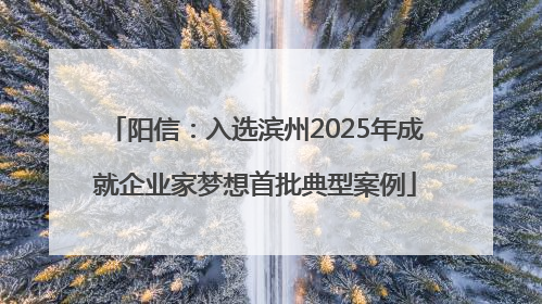 阳信：入选滨州2025年成就企业家梦想首批典型案例