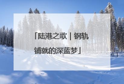 陆港之歌｜钢轨铺就的深蓝梦