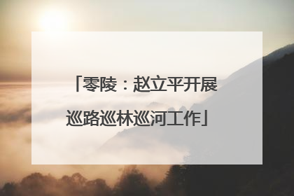 零陵：赵立平开展巡路巡林巡河工作
