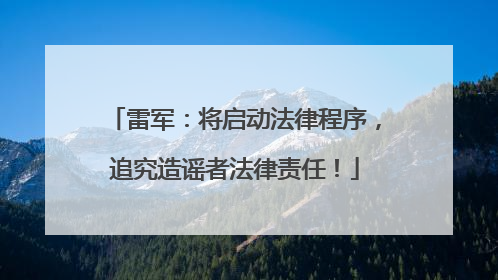 雷军：将启动法律程序，追究造谣者法律责任！