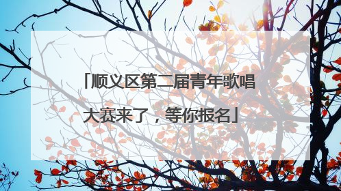 顺义区第二届青年歌唱大赛来了，等你报名