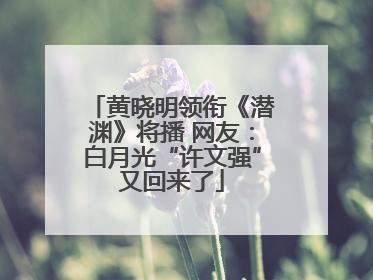 黄晓明领衔《潜渊》将播 网友：白月光“许文强”又回来了