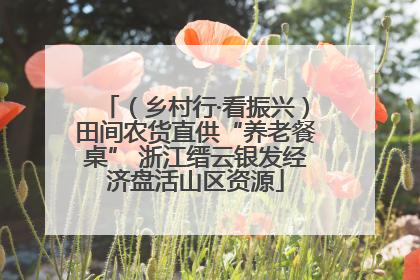 （乡村行·看振兴）田间农货直供“养老餐桌” 浙江缙云银发经济盘活山区资源