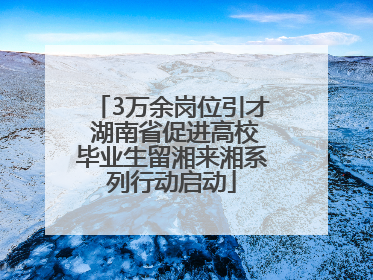 3万余岗位引才 湖南省促进高校毕业生留湘来湘系列行动启动