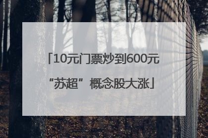 10元门票炒到600元 “苏超”概念股大涨