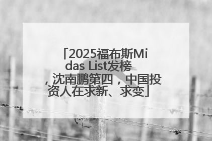 2025福布斯Midas List发榜，沈南鹏第四，中国投资人在求新、求变