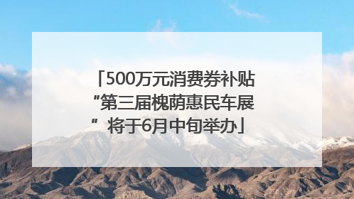 500万元消费券补贴 “第三届槐荫惠民车展”将于6月中旬举办