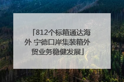 812个标箱通达海外 宁德口岸集装箱外贸业务稳健发展