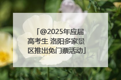 @2025年应届高考生 洛阳多家景区推出免门票活动